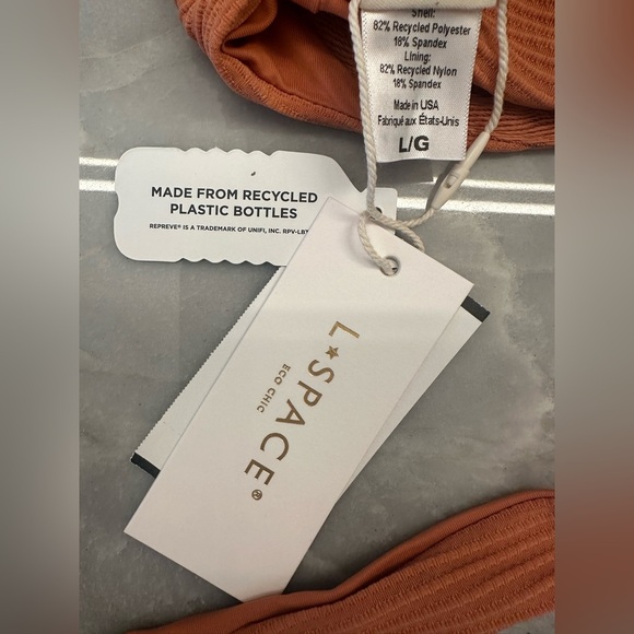 NWT! L*Space Nikita burnt orange ribbed Bikini Top. Women’s Large $130 - Picture 4 of 5